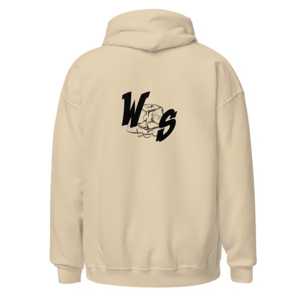 A beige hoodie with the word ws on it.