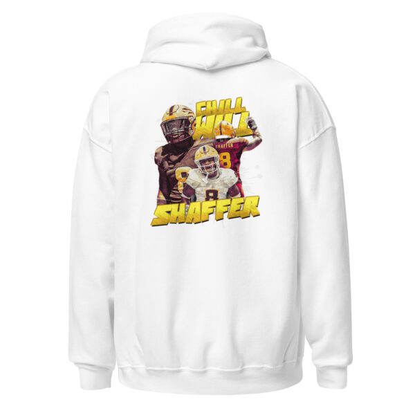 A white hoodie with a picture of two people and the words " gorilla king scrapper ".