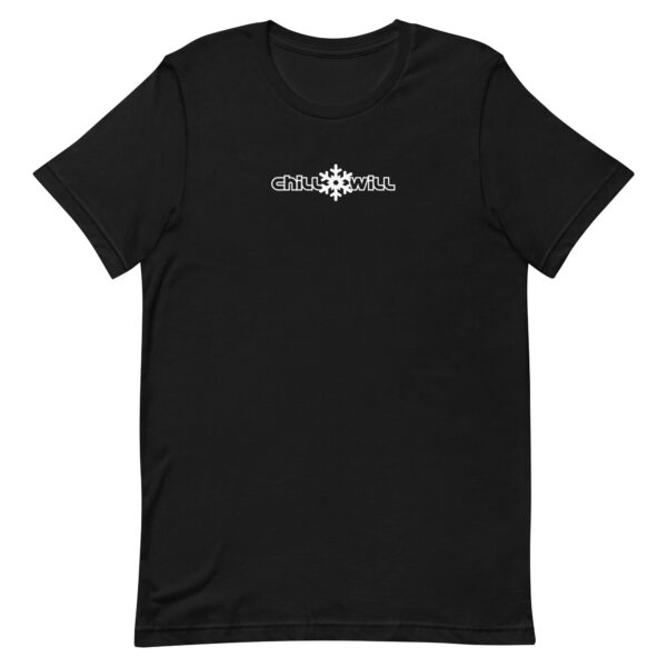 A black t-shirt with an image of a star.